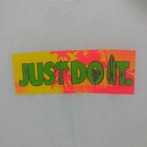 Nike Just Do It Graphic T Shirt White Palm Tree Surfboard Summer Men M